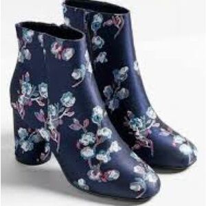 Urban Outfitters Blue Floral Ankle Boots